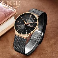 Relógio De Quartzo Lige Com Pulseira De Aço Inoxidável Dourado - 2