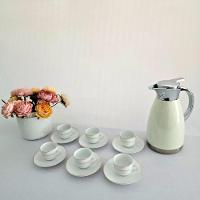 Conjunto Xícaras Com Pires Cafezinho 90ml 12 Peças - Fio Dourado - 3