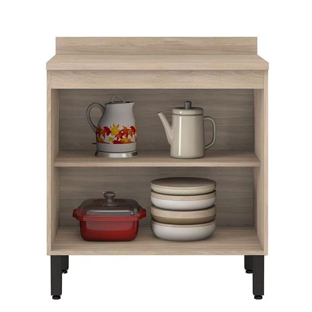 Balcão Firenze 2 Portas 80cm Com Tampo Mdp Demóbile Avena Grafito - 3