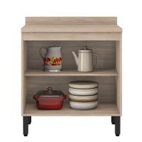 Balcão Firenze 2 Portas 80cm Com Tampo Mdp Demóbile Avena Grafito - 3