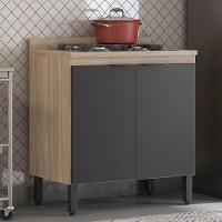 Balcão Firenze 2 Portas 80cm Com Tampo Mdp Demóbile Avena Grafito - 4