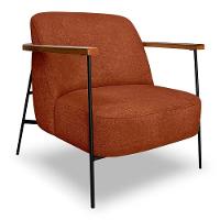 Kit 2 Poltronas Decorativa Eros Linho Bouclê Com Base De Ferro Preto SSX Multicoisas Marrom - 7