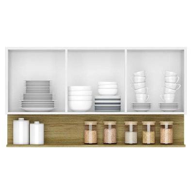 Armário De Cozinha Aéreo Line 3 Portas 120 Cm Kits Paraná Freijó Supremo