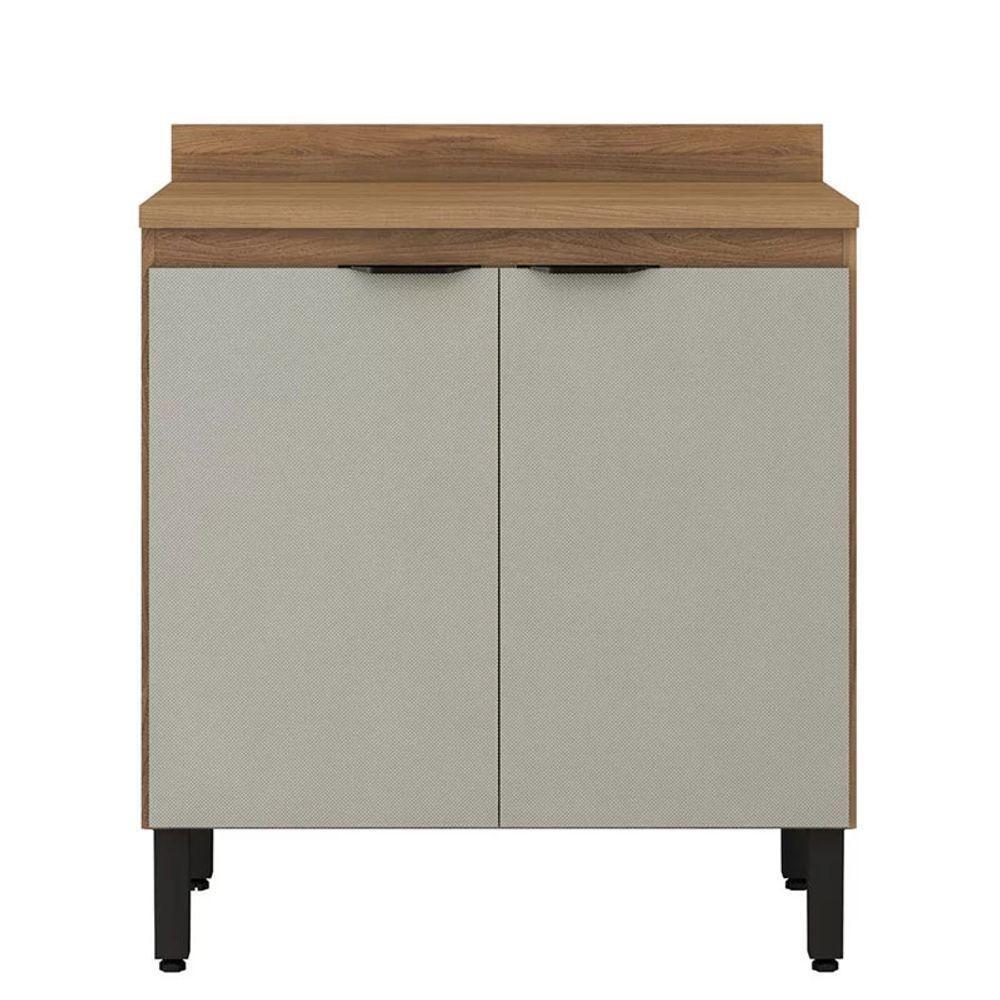 Balcão Firenze 2 Portas 80cm Com Tampo Mdp Demóbile Amêndola Nude Prime - 1