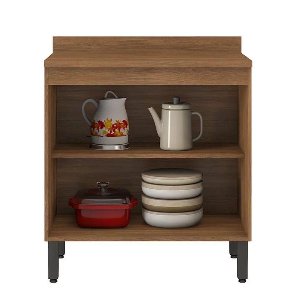 Balcão Firenze 2 Portas 80cm Com Tampo Mdp Demóbile Amêndola Nude Prime - 3