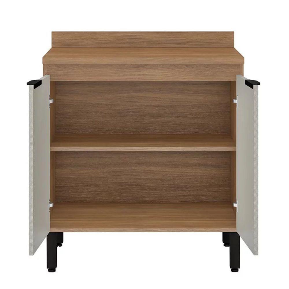 Balcão Firenze 2 Portas 80cm Com Tampo Mdp Demóbile Amêndola Nude Prime - 4