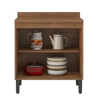 Balcão Firenze 2 Portas 80cm Com Tampo Mdp Demóbile Amêndola Nude Prime - 3