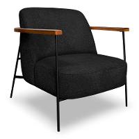 Kit 2 Poltronas Decorativa Eros Linho Bouclê Com Base De Ferro Preto SSX Multicoisas Preto - 7