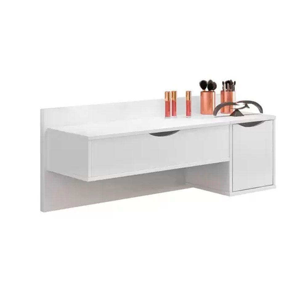 Penteadeira Camarim Blush Suspensa Branco Com 02 Portas E Espelho Albatroz - 4