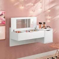 Penteadeira Camarim Blush Suspensa Branco Com 02 Portas E Espelho Albatroz - 5