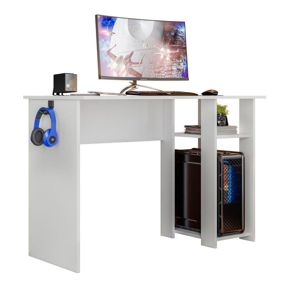 Mesa Computador Gamer 108 Cm Slim Com Suporte SSX Multicoisas Branco - 1