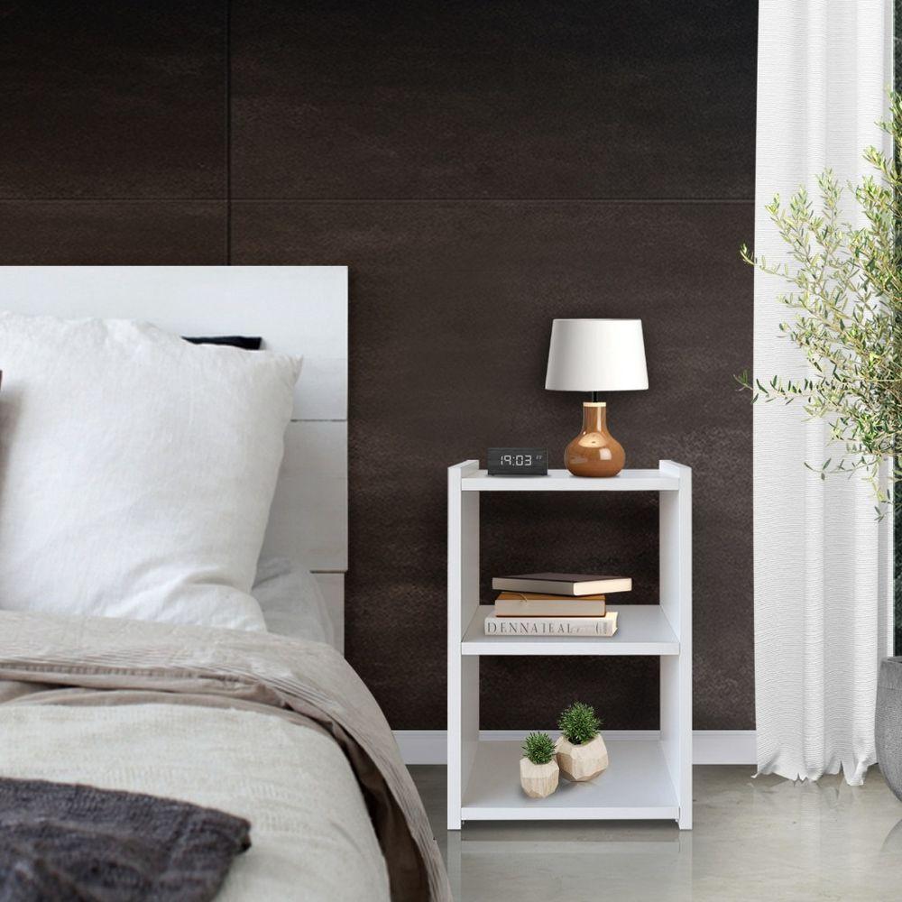 Mesa De Cabeceira Nicho Quarto 100% Mdf SSX Multicoisas Branco - 1