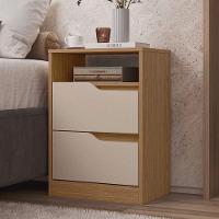 Mesa De Cabeceira 2 Gavetas Sem Pés Sole Albatroz Cinamomo Off White - 1