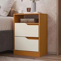 Mesa De Cabeceira 2 Gavetas Sem Pés Sole Albatroz Cinamomo Off White - 2