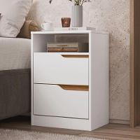 Mesa De Cabeceira 2 Gavetas Sem Pés Sole Albatroz Cinamomo Off White