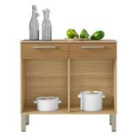 Balcão De Cozinha 90cm Nala 2 Portas 2 Gavetas Kits Paraná Freijó Supremo Ripado - 3