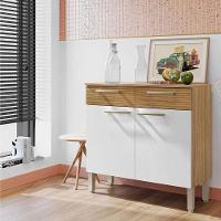 Balcão De Cozinha 90cm Nala 2 Portas 2 Gavetas Kits Paraná Freijó Supremo Ripado - 4