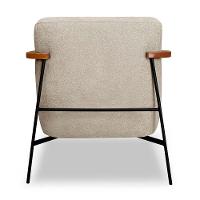 Poltrona Decorativa Eros Linho Bouclê Com Base De Ferro Preto SSX Multicoisas Bege Dourado - 3