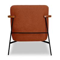 Poltrona Decorativa Eros Linho Bouclê Com Base De Ferro Preto SSX Multicoisas Marrom - 3