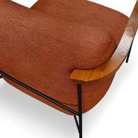 Poltrona Decorativa Eros Linho Bouclê Com Base De Ferro Preto SSX Multicoisas Marrom - 8