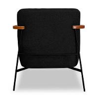 Poltrona Decorativa Eros Linho Bouclê Com Base De Ferro Preto SSX Multicoisas Preto