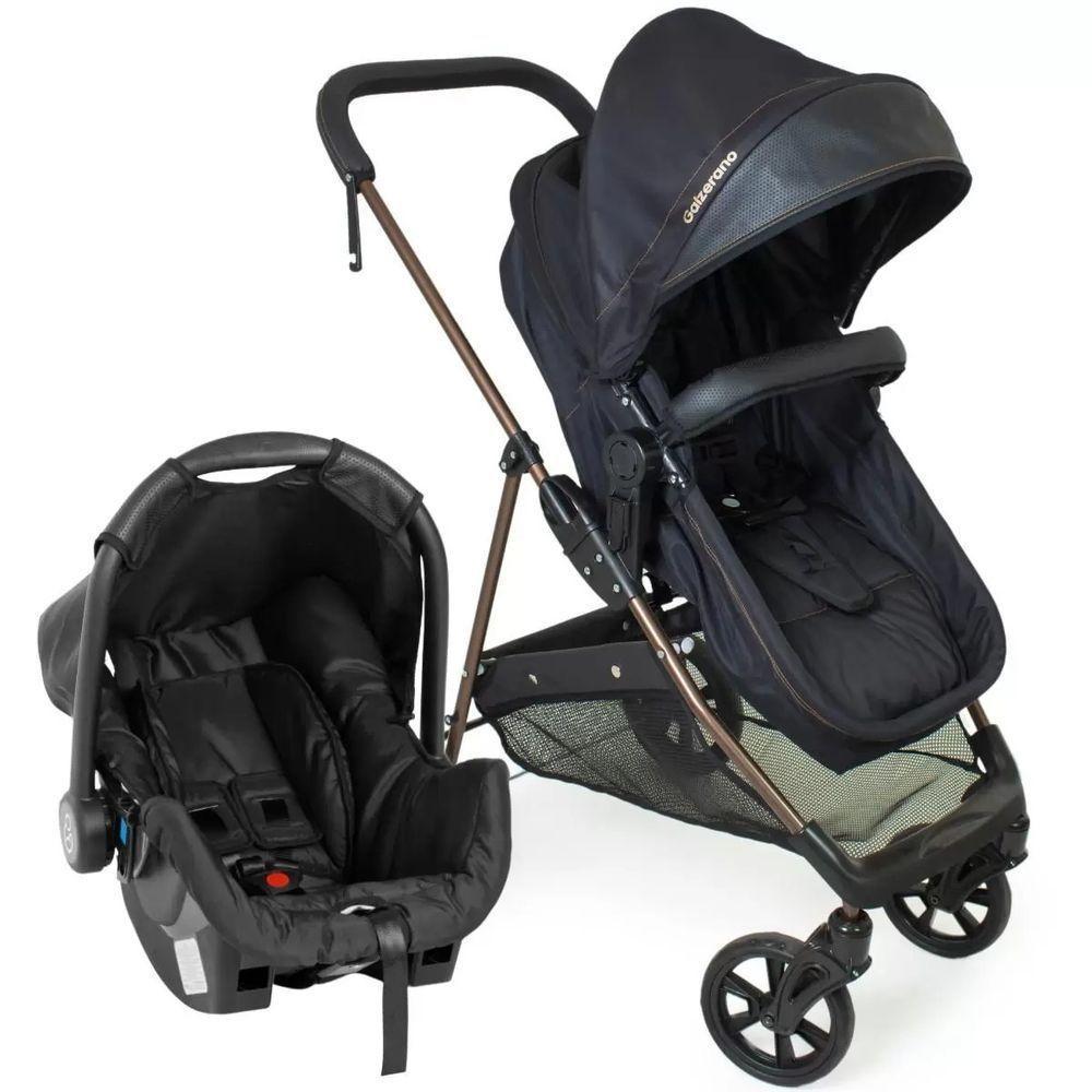 Travel System Galzerano Carrinho De Bebê Napoli Preto Com Cobre - 1