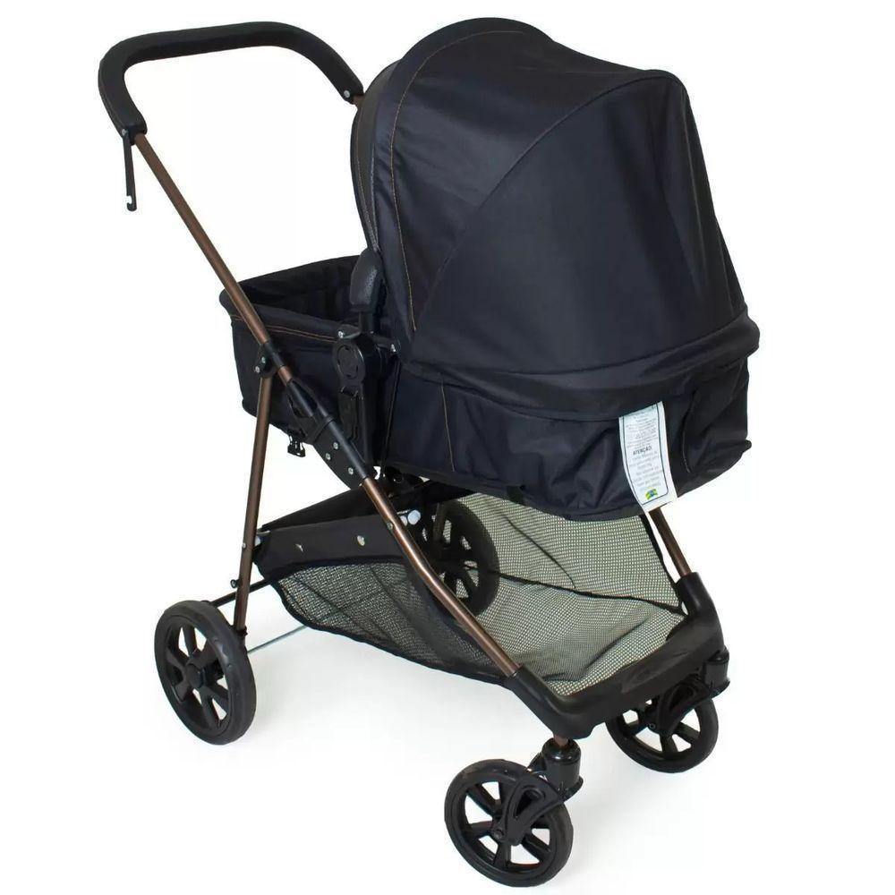 Travel System Galzerano Carrinho De Bebê Napoli Preto Com Cobre - 6