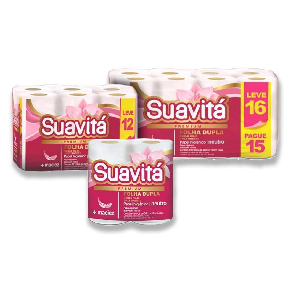 Papel Higienico Suavitá Folha Dupla Leve Linha Premium Super Macio 16 Rolos - 4
