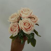 Flor Artificial Buquê Com 5 Rosas 30cm - 5