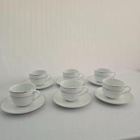 Conjunto Xícaras Com Pires Chá 220ml 12 Peças Fio Prata Duplo - 2