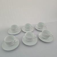 Conjunto Xícaras Com Pires Chá 220ml 12 Peças Fio Prata Duplo - 3