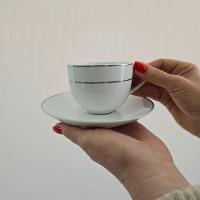 Conjunto Xícaras Com Pires Chá 220ml 12 Peças Fio Prata Duplo - 7