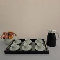 Conjunto Xícaras Com Pires Chá 220ml 12 Peças Fio Prata Duplo - 9