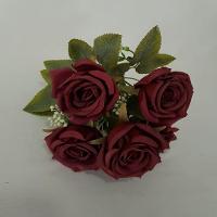Flor Artificial Buquê Com 5 Rosas 30cm - 4