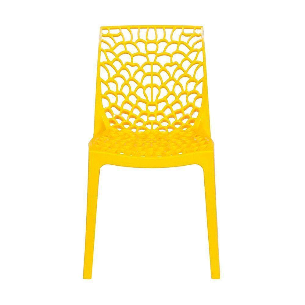 Kit 4 Cadeiras Gruvyer Estrutura Em Polipropileno Fratini Amarelo - 4