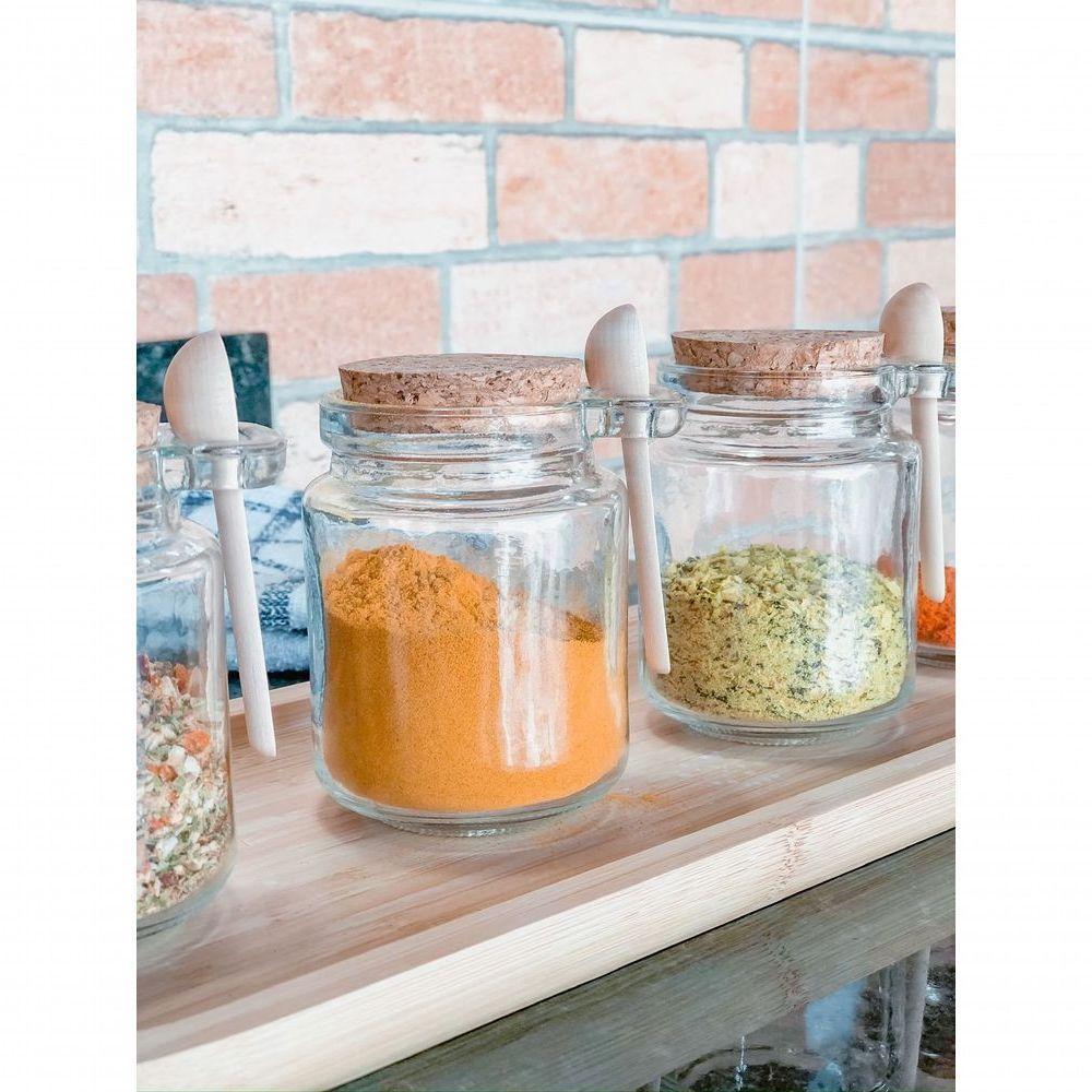 Kit 6 Potes Temperos Com Tampa Rolha E Colher - 2
