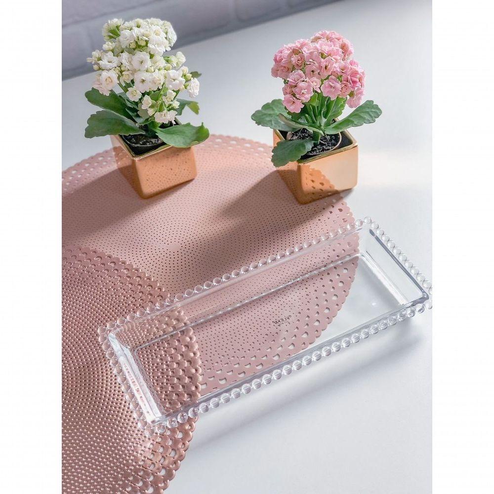 Travessa Cristal Pearl 30 Cm X 13 Cm X 3 Cm Transparente - 6