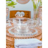 Conjunto 4 Xícaras De Chá Com Pires Pearl Wolff 180 Ml Transparente - 9