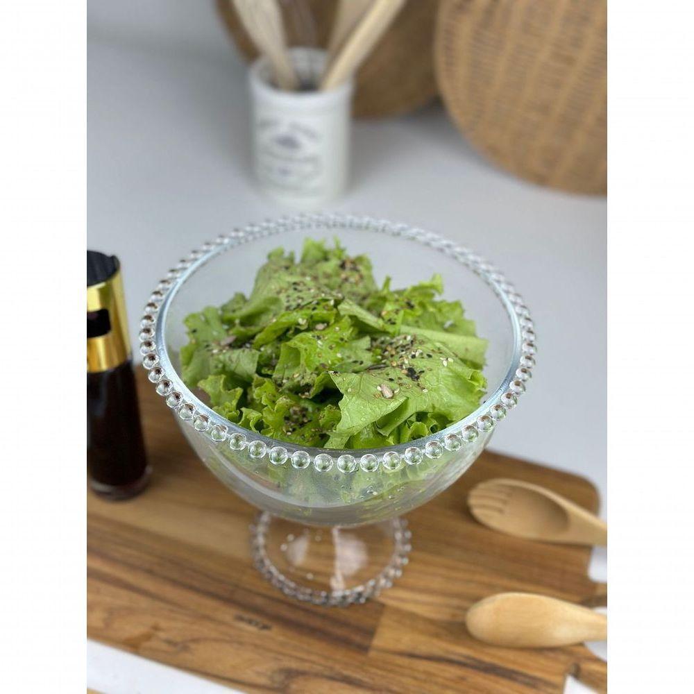 Saladeira Com Pé Cristal Pearl 21 Cm X 19 Cm Wolff Transparente - 4