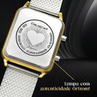 Relogio Feminino Banhado + Aço Inox Led Original Presente