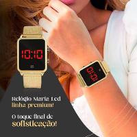 Relogio Feminino Banhado + Aço Inox Led Original Presente - 6