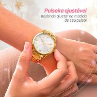 Relogio Feminino Banhado Aço Inox + Pulseira Pandora + Caixa - 2