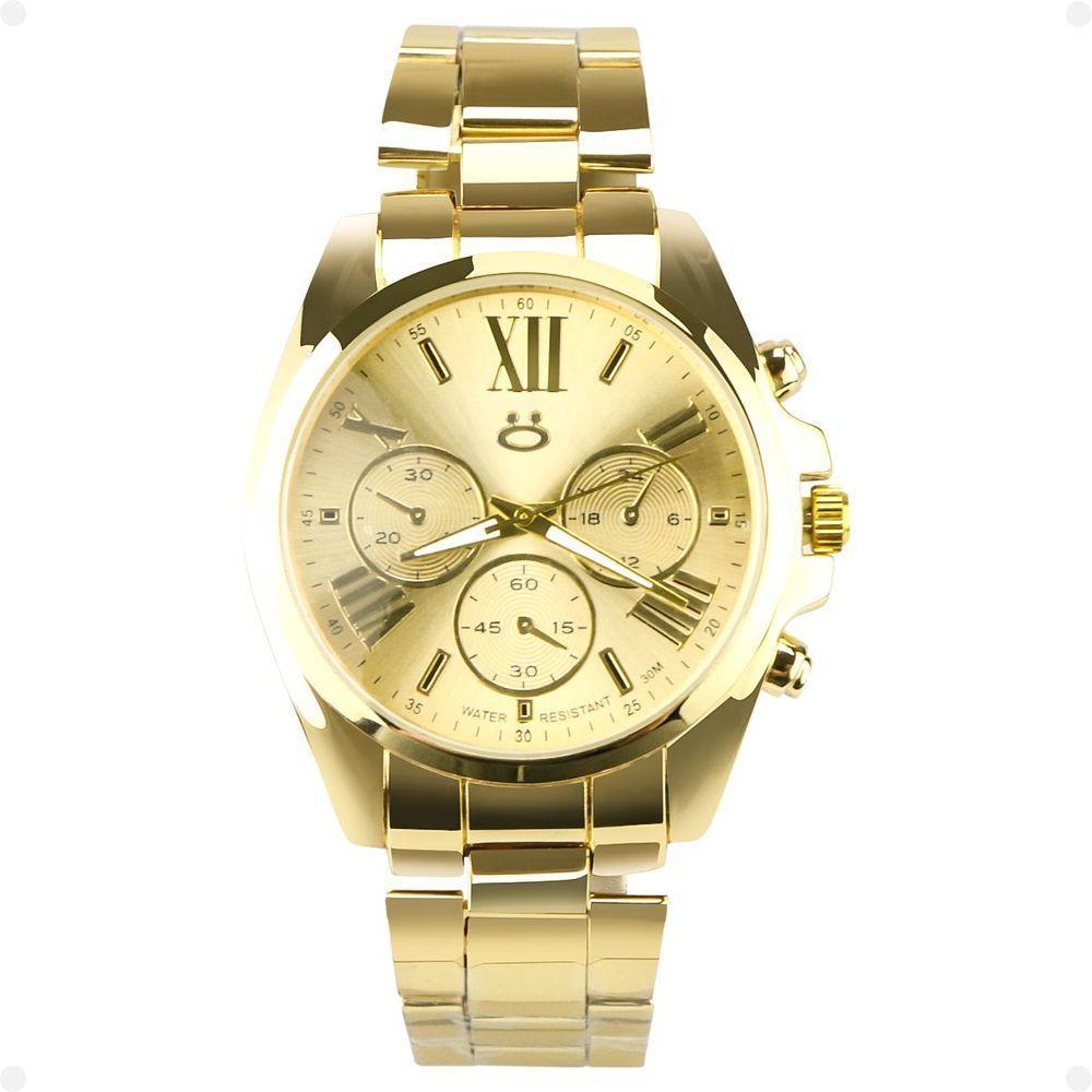 Relogio Feminino Dourado Aço Inoxidavel + Caixa Moda Qualidade Premium Presente Casual Social - 2