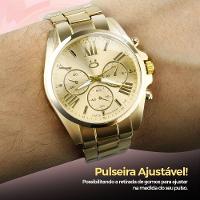 Relogio Feminino Dourado Aço Inoxidavel + Caixa Moda Qualidade Premium Presente Casual Social - 5