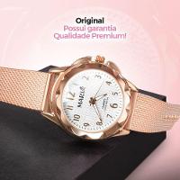 Relogio Feminino Dourado Prova Dagua + Relogio Feminino Rose - 2