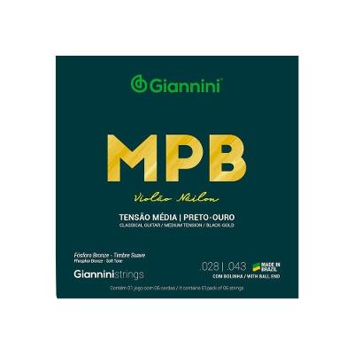 Encordoamento Violao Nylon Preto-ouro Tensão Média Com