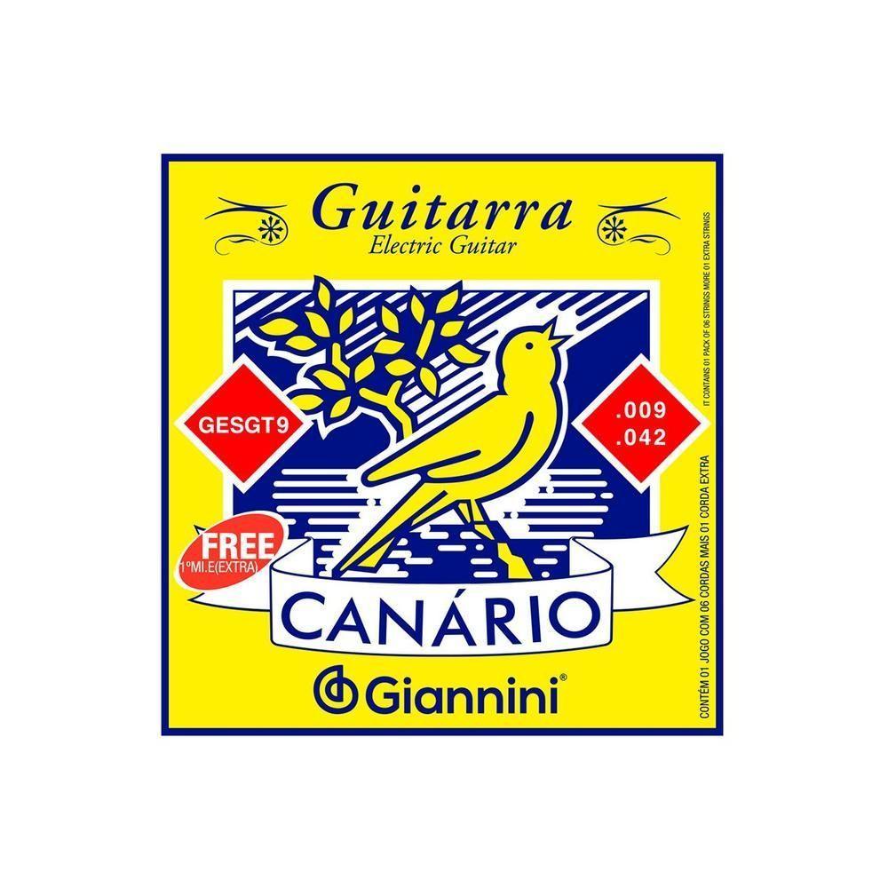 Encordoamento Para Guitarra Canario Tensao Media .009 -... - 1