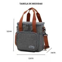 Bolsa Térmica Lancheira Alça Transversal Multiuso Moderna Reforçada Fitness Academia Trabalho Cinza - 5