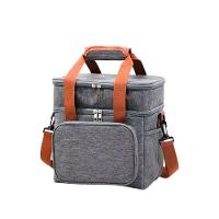 Bolsa Termica Marmita Lancheira Multiuso Alça Trabalho Passeio Academia Dois Compartimentos Cinza - 1