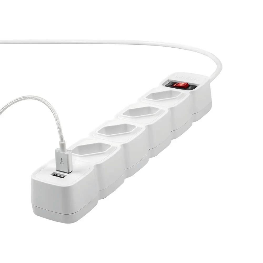 Protetor Eletronico Intelbras Epe204 4 Tomadas 2 Usb Branco - 5
